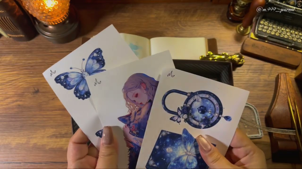 【ASMR】Blue Theme Journal 𓂃 𓈒𓏸🦋💙｜Journaling Relax Sounds