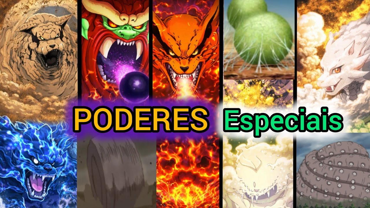 Todos poderes de cada Besta com Caudas em Naruto | Da Bijuu de Uma cauda até a dez Cauda.