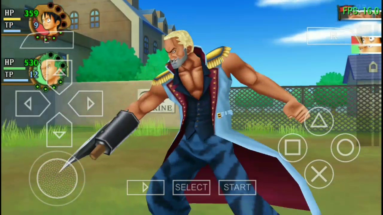 One Piece Romance Dawn ppsspp (Axe hand Morgan Boss battle)