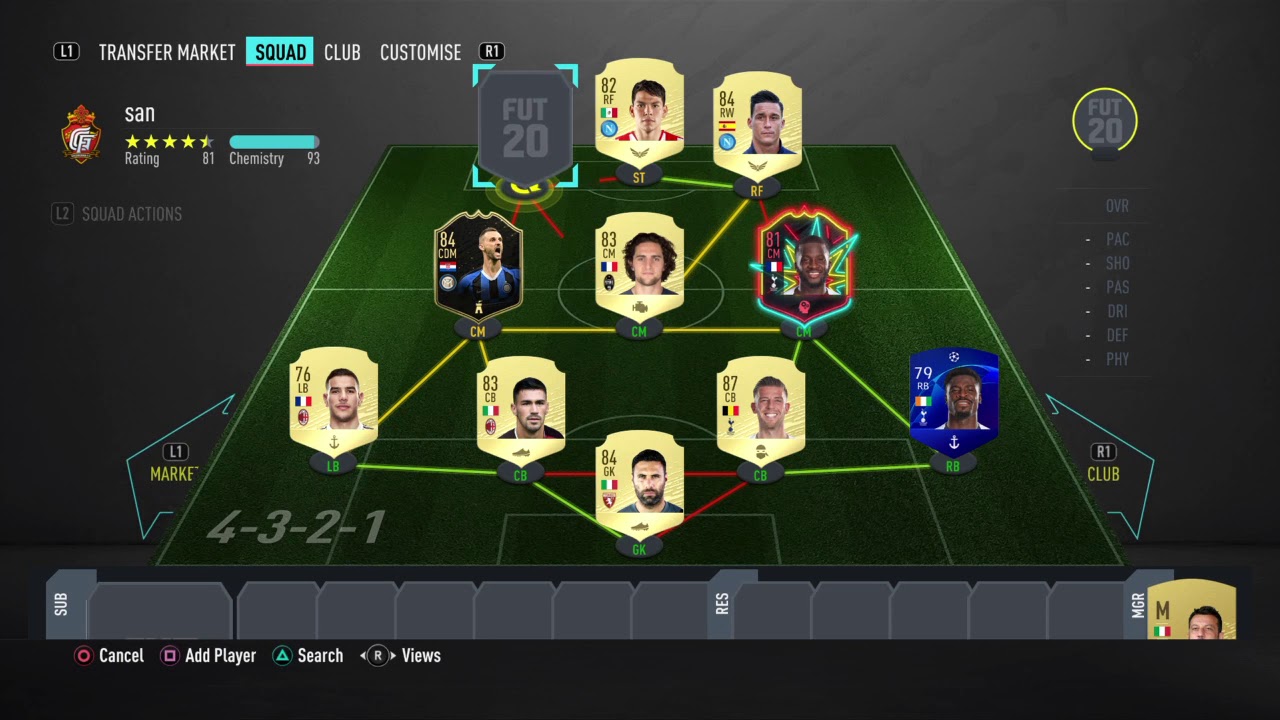 FIFA 20 Squad Builder With OTW NDOMBELE and OTW SANCHEZ