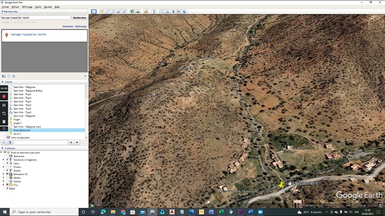 Délimitation d'un bassin versant avec Google Earth Pro