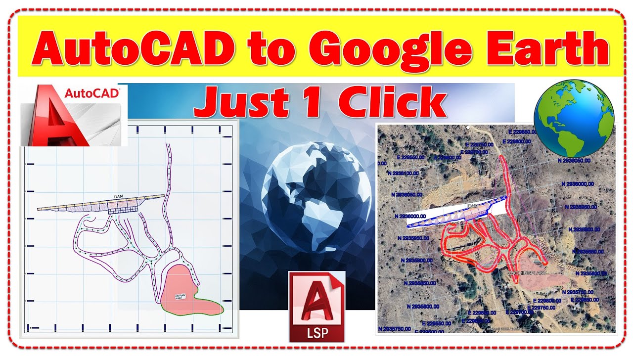 Export AutoCAD Drawing to Google Earth | KML File Export Tutorial | Top lisp command