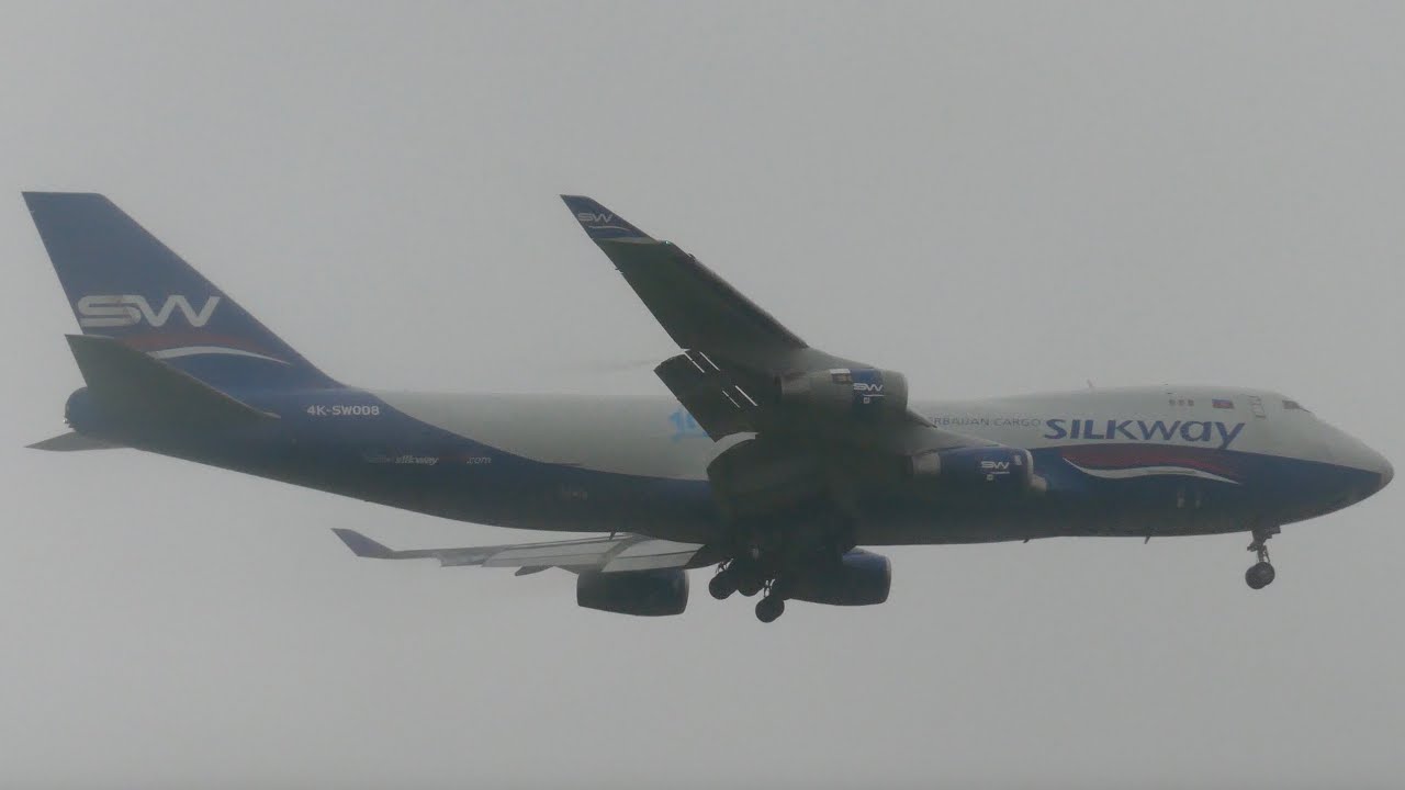 F1 Charter - Silkway West Airlines Boeing 747 Arrival into East Midlands Airport (EMA)