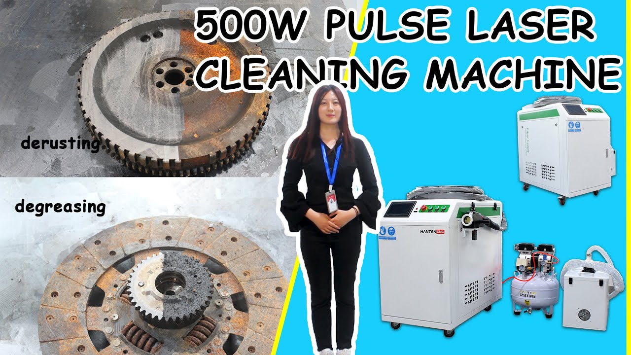 500W high power pulse laser cleaning machine high speed rust and oil cleaning