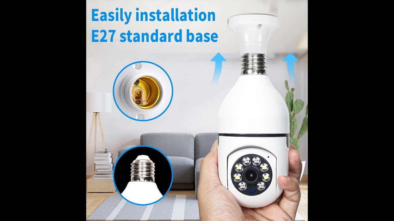 Wireless Network/IP Bulb PTZ Warm Light CCTV Camera with two way audio