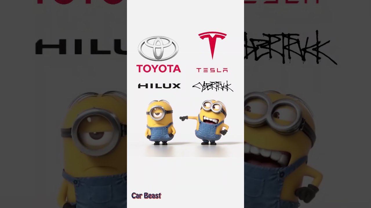 Tesla Cybertruck vs Toyota Hilux minions style #tiktok #status #funny #hilux #cybertruck