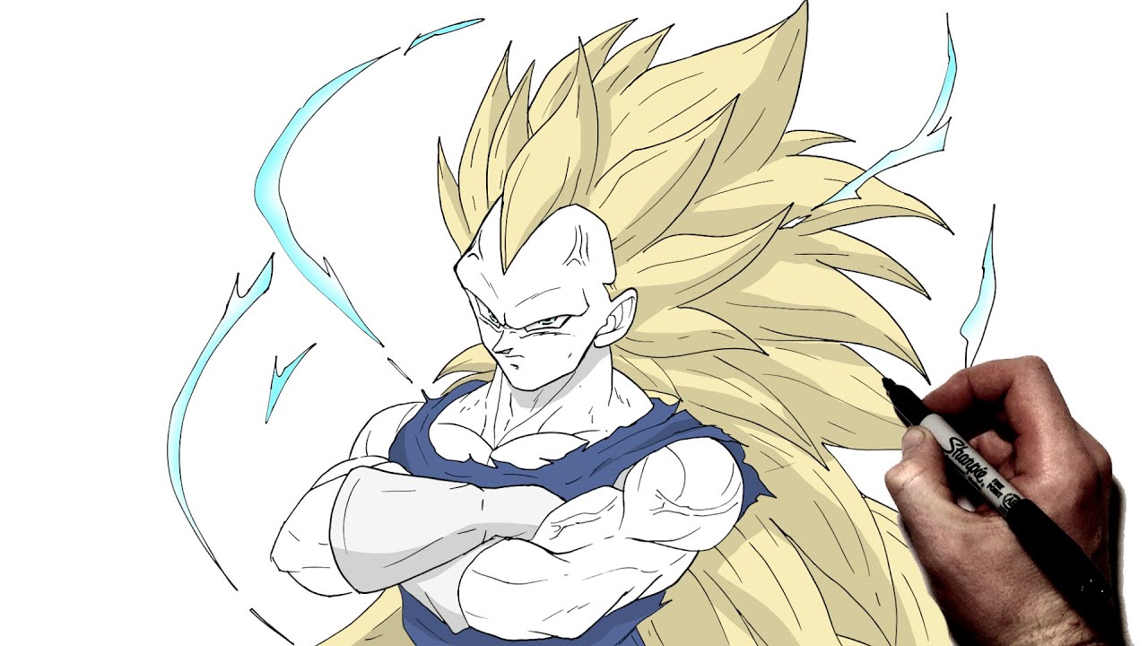 How To Draw Vegeta SSJ3 | Step By Step | Dragon Ball