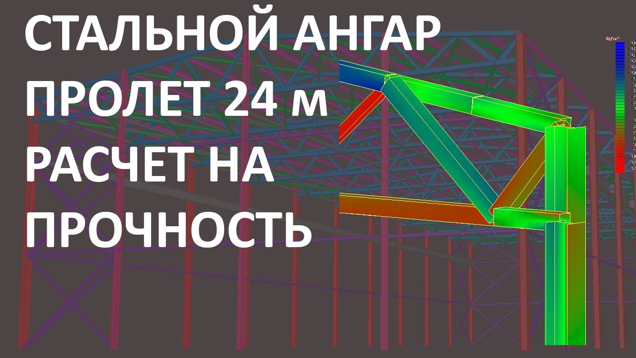 РАСЧЕТ НА ПРОЧНОСТЬ АНГАРА ПРОЛЕТОМ 24 М