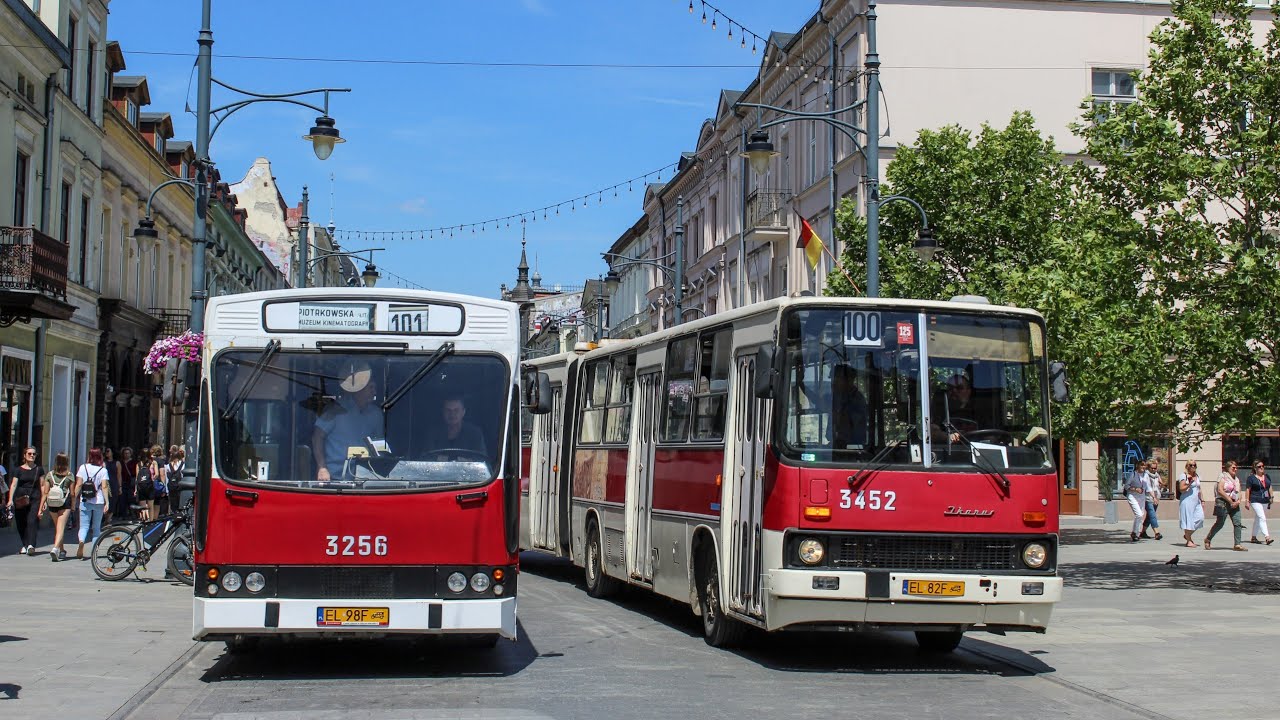 Przejazd: Ikarus 280.33 #3452 Piros Ł&oacute;dź - Linia 100
