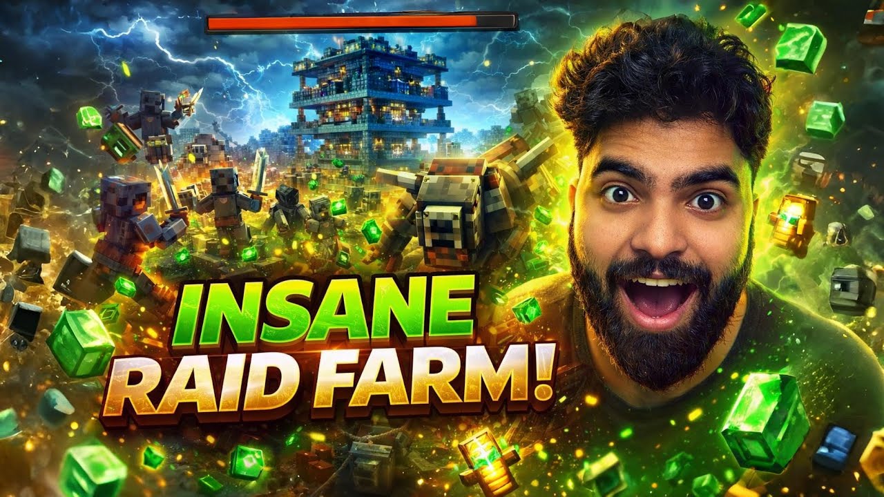 BROKEN RAID FARM WITH FRIENDS! TOTEMS RAINING ⚔️💀#minecraftlive   #minecraft
