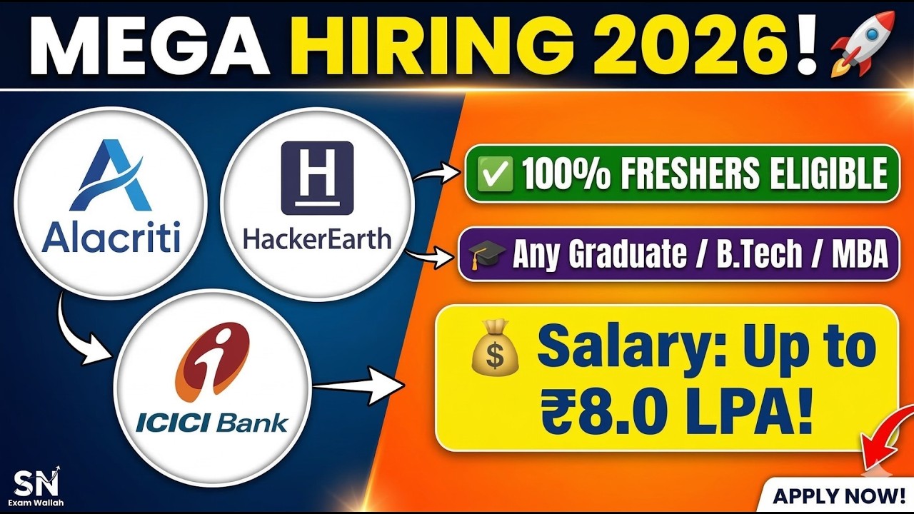 MEGA HIRING 2026! 🚀 Alacriti & ICICI Bank Mass Recruitment | Freshers Eligible
