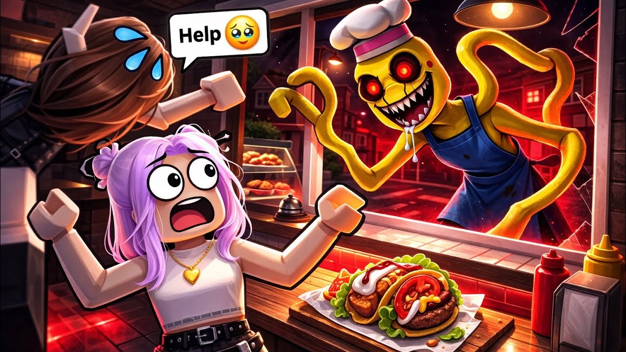 NUNCA TRABAJES EN EL TURNO DE NOCHE 😨 ROBLOX SCARY SHAWARMA KIOSK