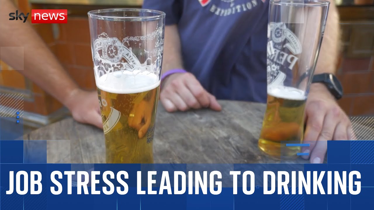 Nearly 64% of UK workers are turning to drink because of job stress, according to a new survey