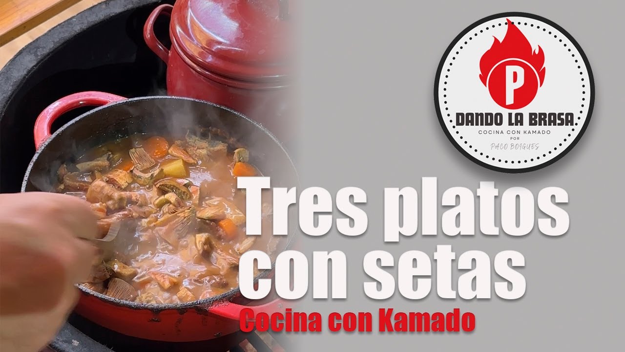 Setas silvestres en la cocina con Kamado