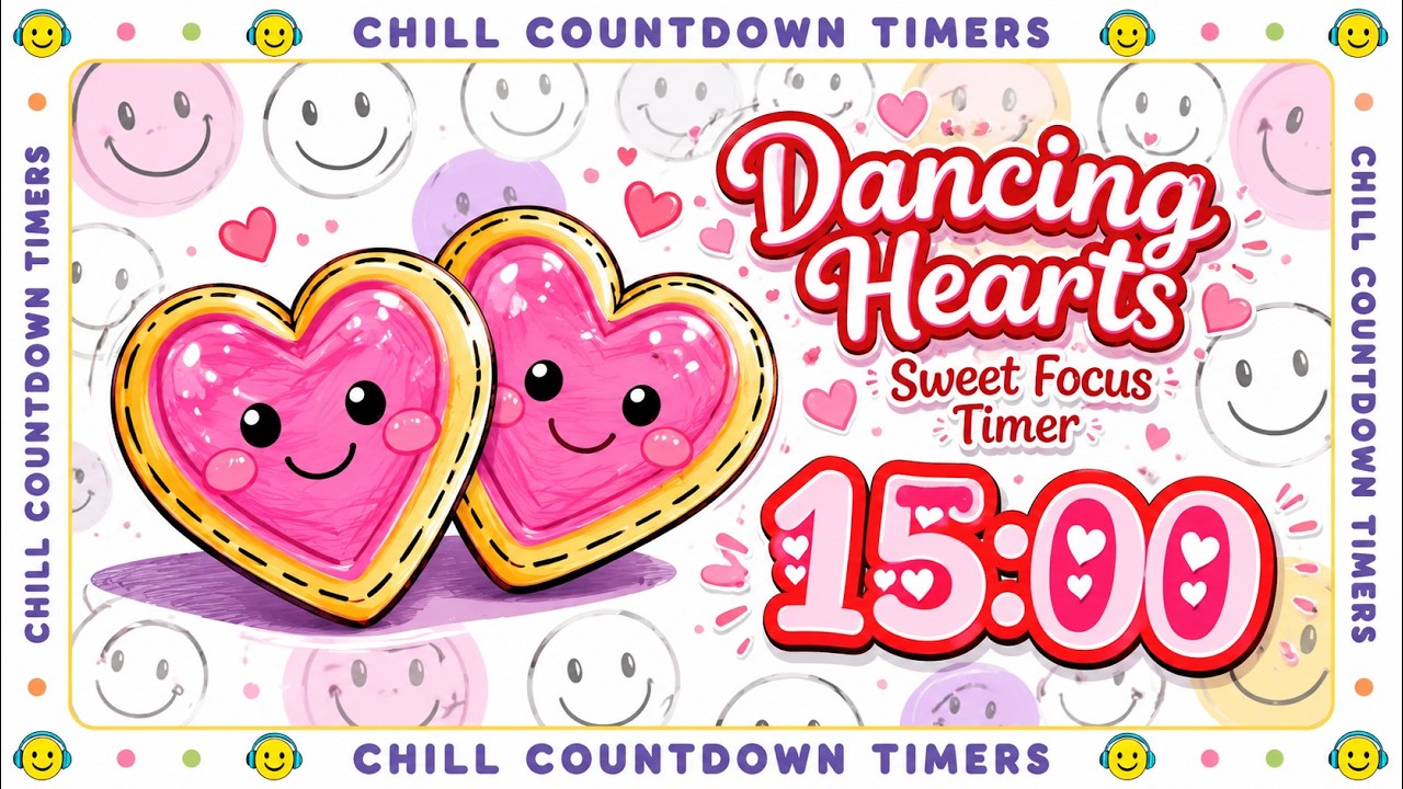 15 Minute Sweet Hearts Focus Timer [Cute Dancing Hearts Countdown]