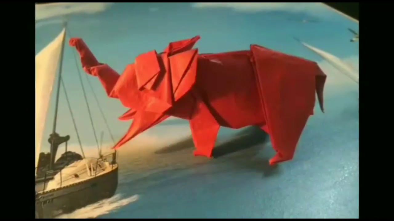 Gấp con voi đơn giản  si&ecirc;u đẹp (How to fold elephant), make elephant by one paper