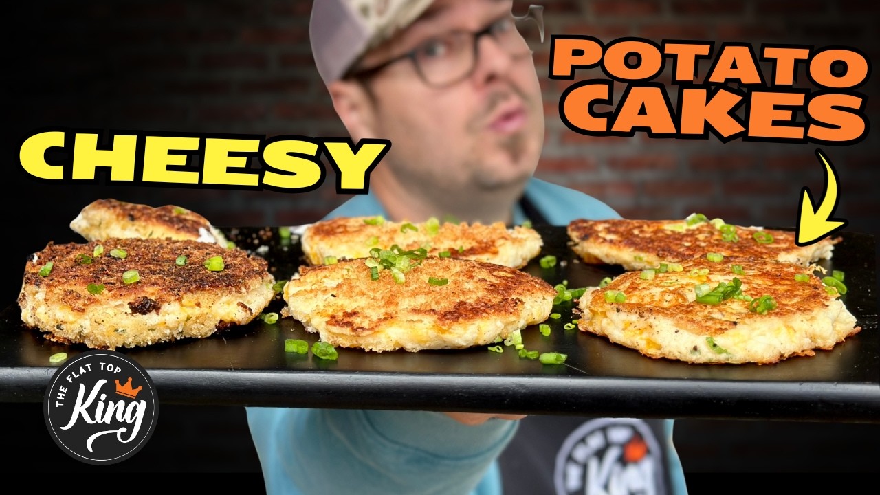 Leftovers? MAKE THESE Cheesy Potato Cakes with Leftover Mashed Potatoes - Easy Griddle Side Dish!