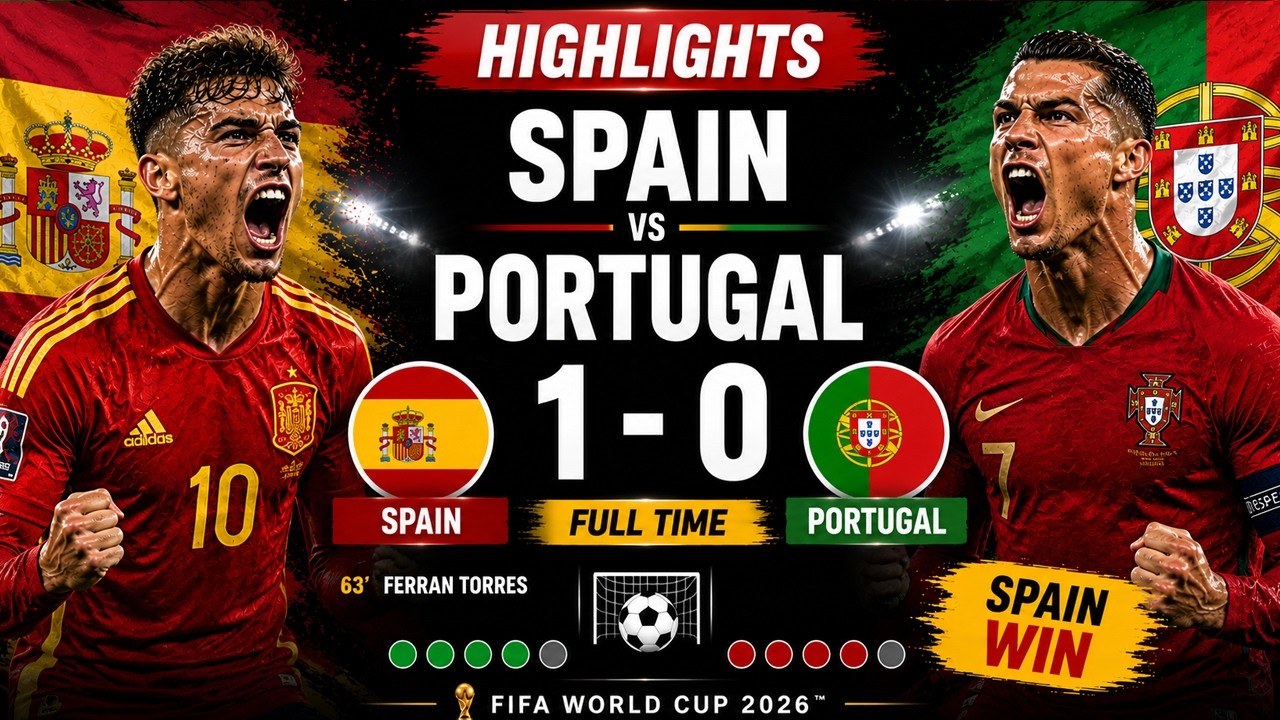 Spain 1-0 Portugal Highlights | Spain Reach Semi-Finals | FIFA World Cup 2026