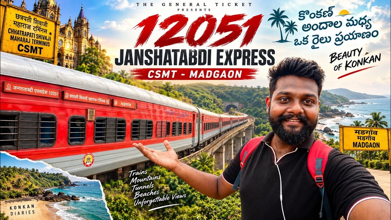 12051 CSMT&ndash;Madgaon Jan Shatabdi Express 🚆 | Konkan&rsquo;s Most Beautiful Train Journey | Telugu Vlog