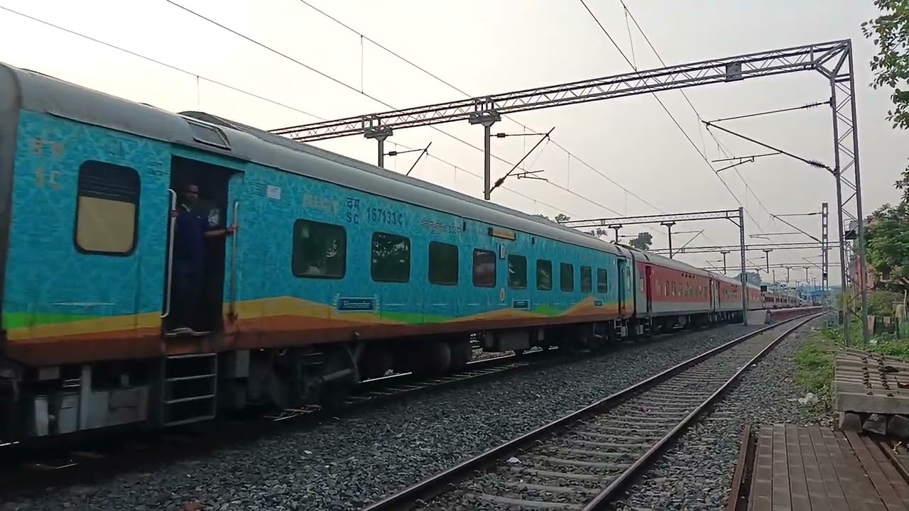 1st LHB run of 07029 Agartala Charlapalli Weekly Special departing BHP behind Valsad WAG 9HC #33637!