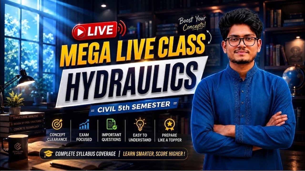 Hydraulics Mega Live Class | Civil 5th Semester | Short Suggestion |(Chapter 1-6) Sabid Vaiya