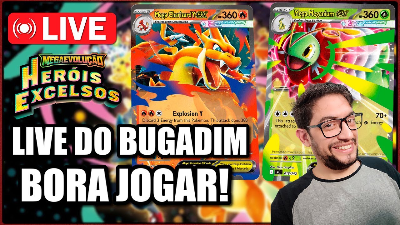 LIVE BUGADA - BORA TESTAR NOVOS DECKS MEGA MEGANIUM E MEGA CHARIZARD Y -  POKÉMON TCG LIVE