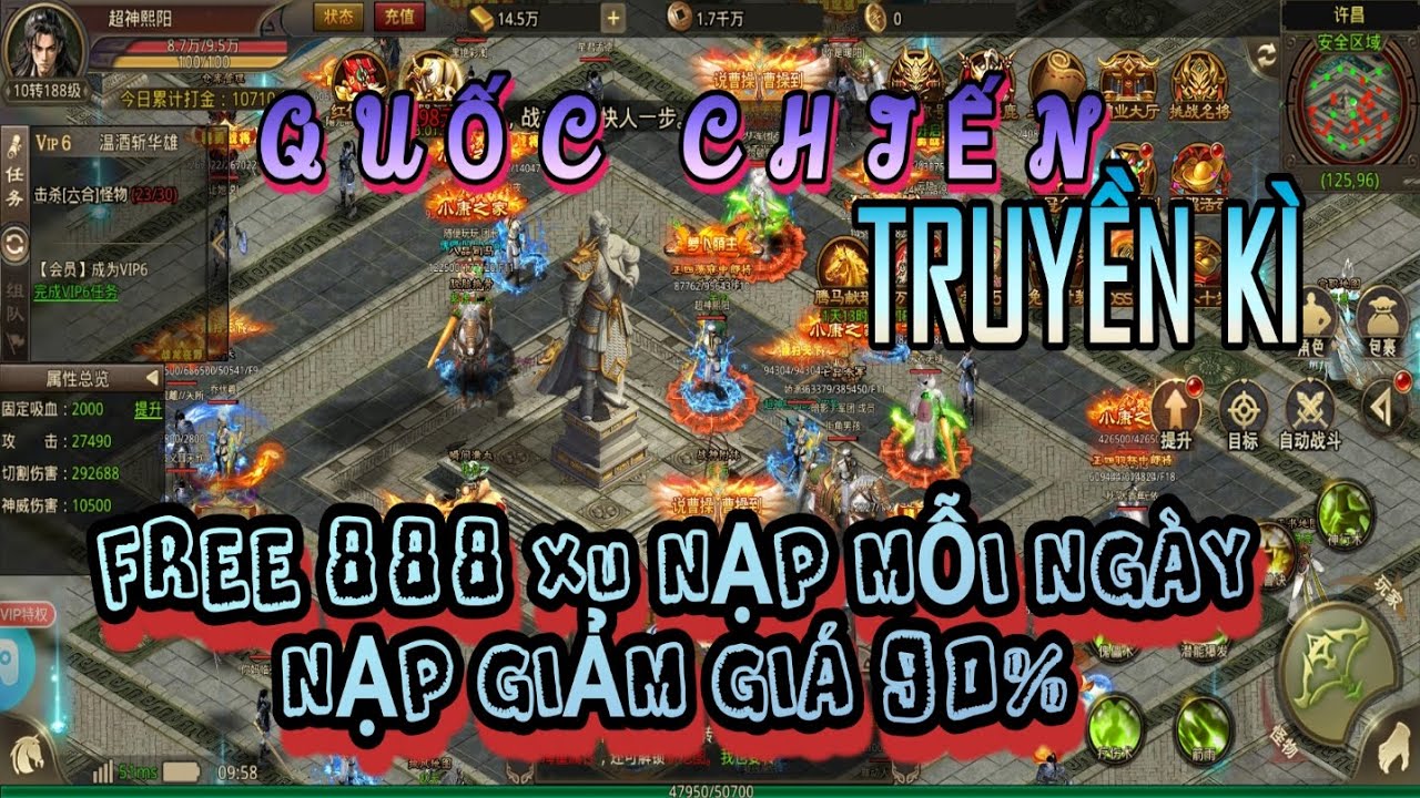 [传奇：傲视苍穹] Quốc Chiến Truyền Kì Lậu - Game Truyền Kì Mobile 3 Phái Mới Nhất Tặng Xu Nạp Mỗi Ngày