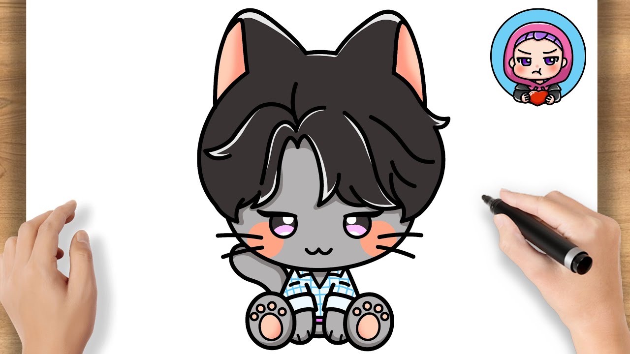 Draw Hello Kitty x Jinu Saja Easy | Kpop Demon Hunters Step by Step