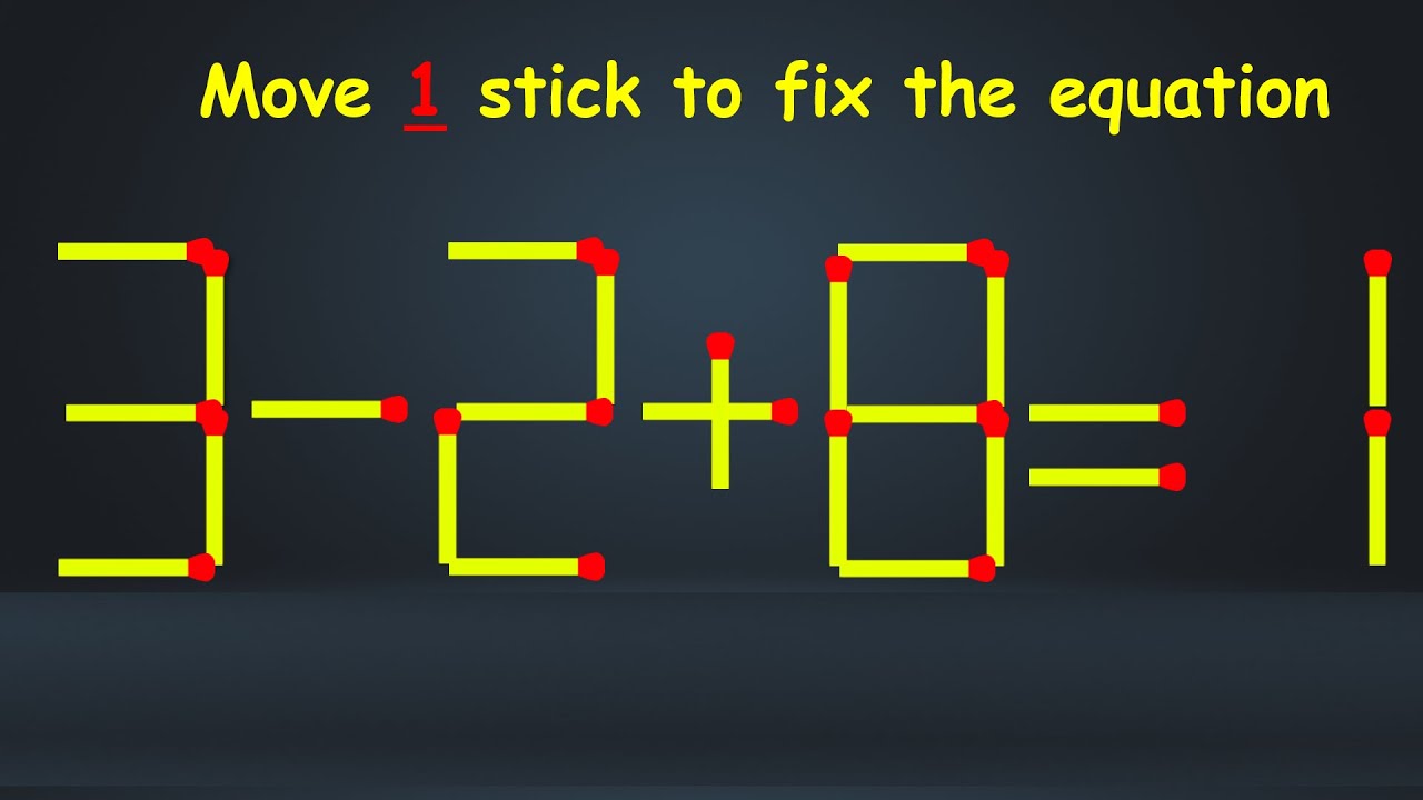 Can You Solve This Matchstick Puzzle? | Move 1 Stick to Fix the Equation!