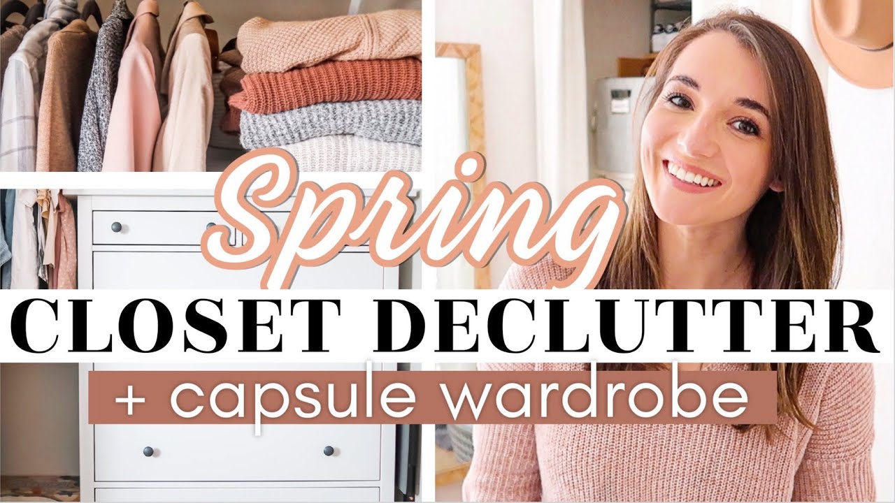 MEGA Closet Declutter + Clean Out 2021! | Spring Capsule Wardrobe Staples | Messy To Minimal Mom