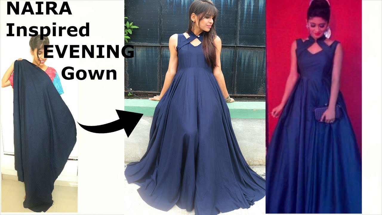 Diy NAIRA (Shivangi Joshi )Inspired EVENING Gown only in 10 Minutes | Diy PROM Dress