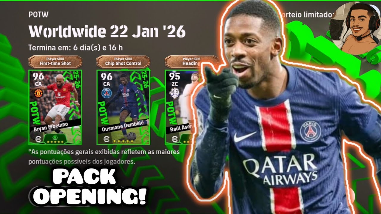 PACK OPENING NA NOVA BOX DE POTW DA SEMANA EM BUSCA DO OUSMANE DEMBÉLÉ NO EFOOTBALL MOBILE ✅