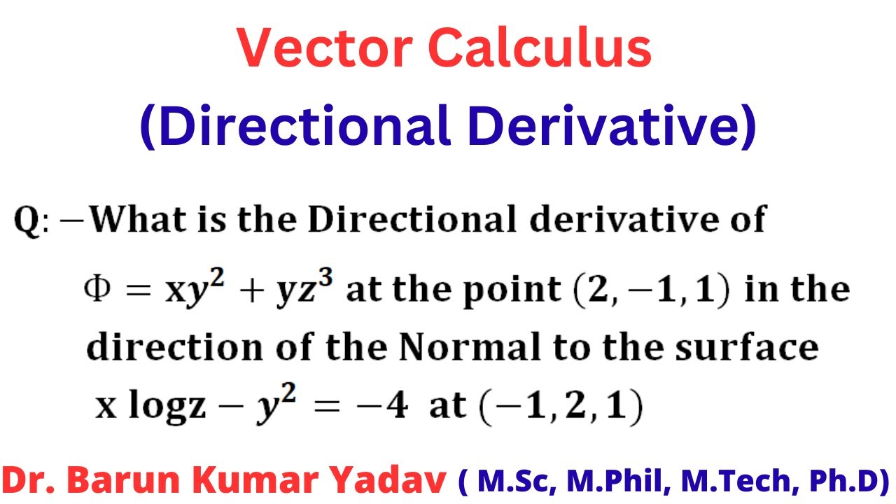 Directional derivative | Vector calculus | Multivariable calculus | part 12 | #barunmaths