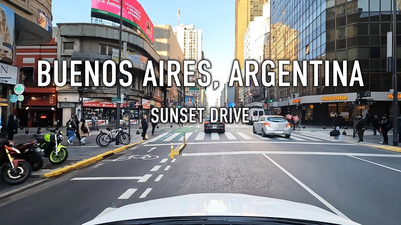 Buenos Aires Sunset Drive in 4K