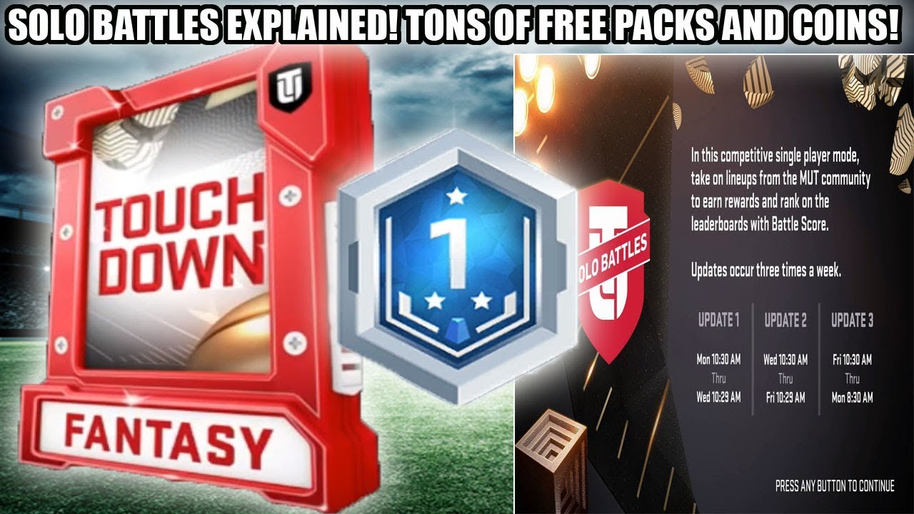 TONS OF FREE COINS AND PACKS! SOLO BATTLES EXPLAINED! ALL REWARDS! | MADDEN 19 ULTIMATE TEAM