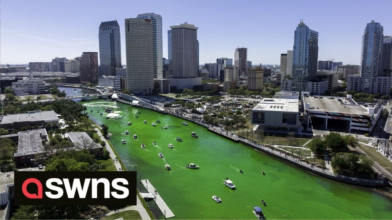 Florida city celebrates St Patrick&rsquo;s Day by dying their river green | SWNS