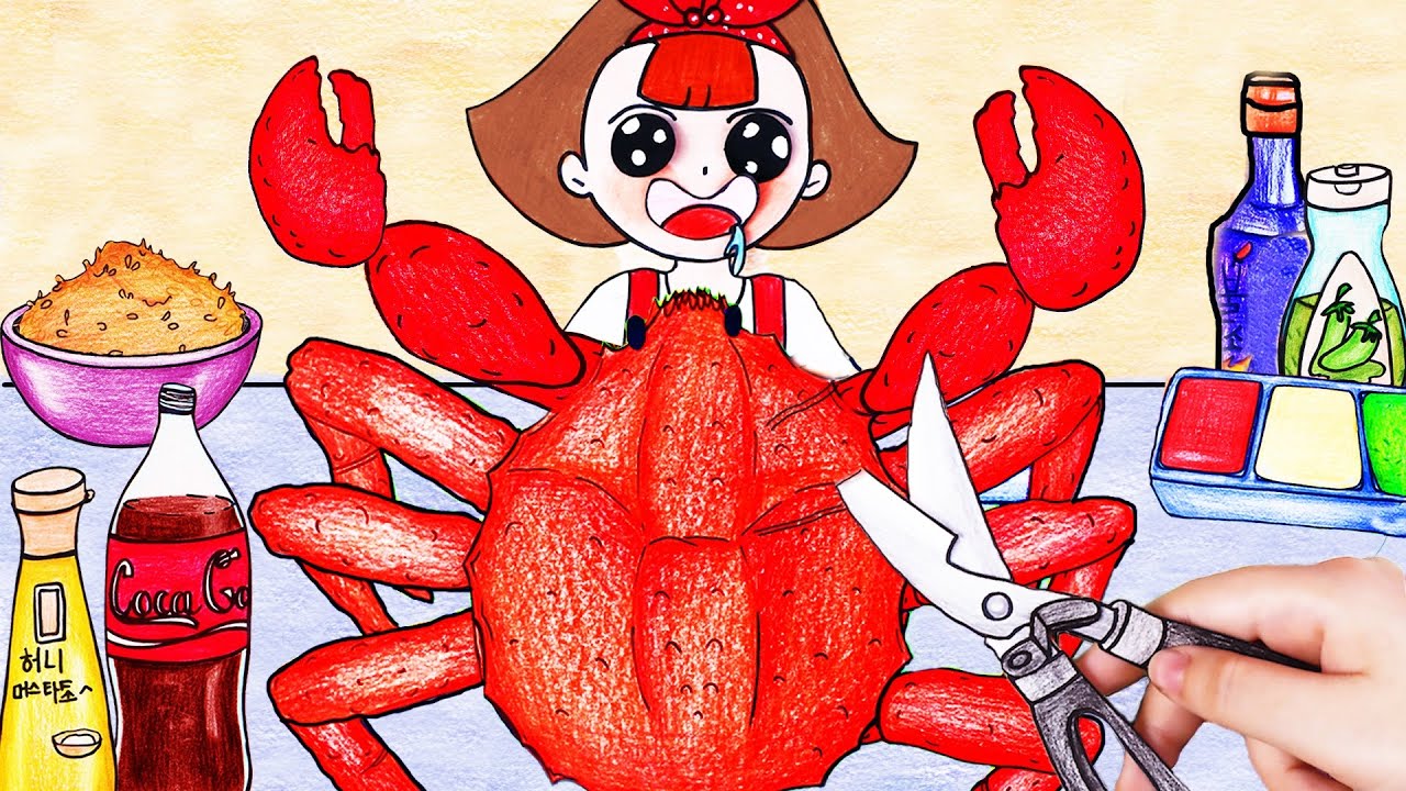 Mukbang King Crab - 먹방왕게 || Seegi Paper || 종이시기