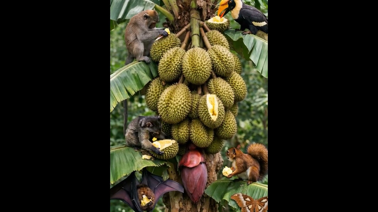 The Ultimate Botanical Miracle A Banana Tree Bearing Powerful King Durians! 🍌➡️🍈✨