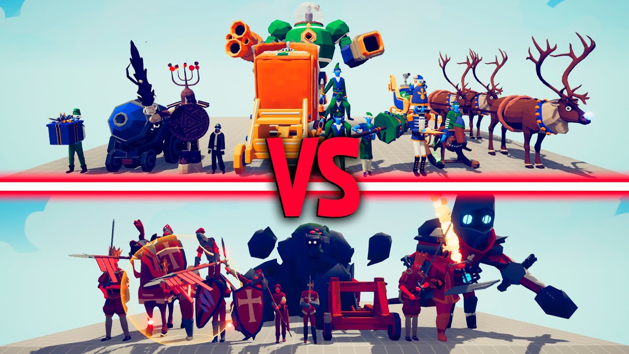 MEGA HOLIDAY TEAM vs MEGA MEDIEVAL TEAM | TABS - Totally Accurate Battle Simulator