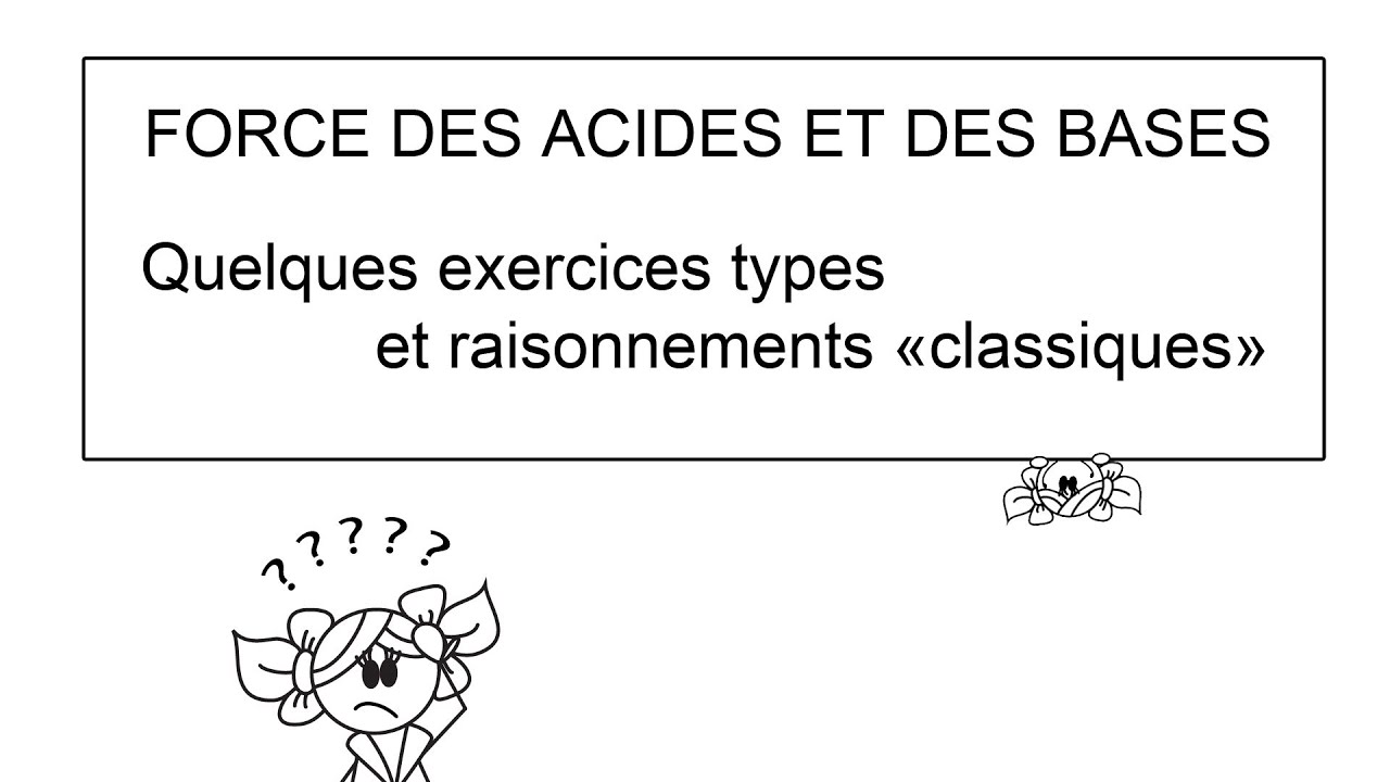 Résolution de quelques exercices types sur les acides et bases faibles