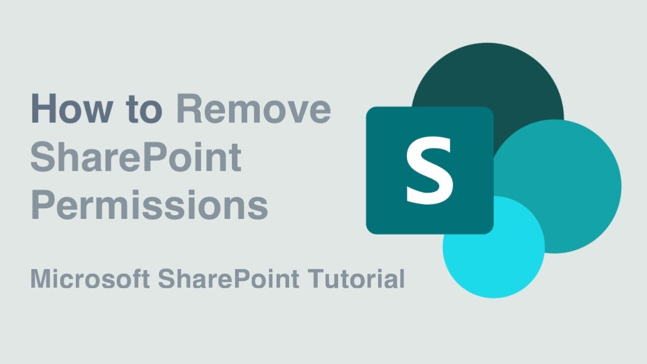Microsoft SharePoint - How to Remove Permissions in a Hurry