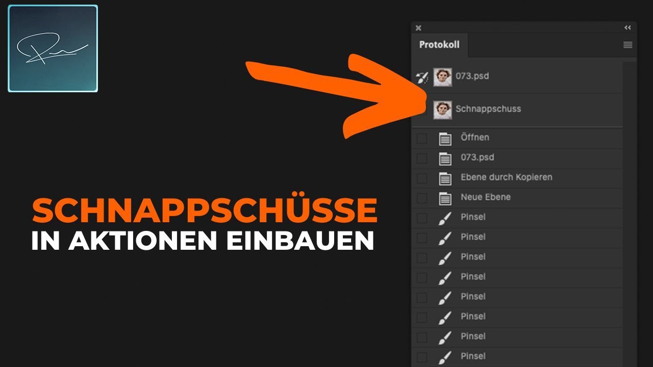 Schnappschüsse in Automatisierungen einbinden #Photoshop