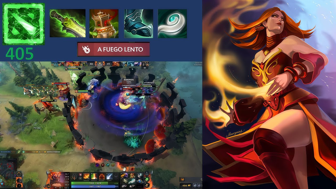 Lina Soft support / DOTA 2 / Gameplay 405/ Rotaciones y resultados para tener un buen juego 😶‍🌫️😶‍🌫️