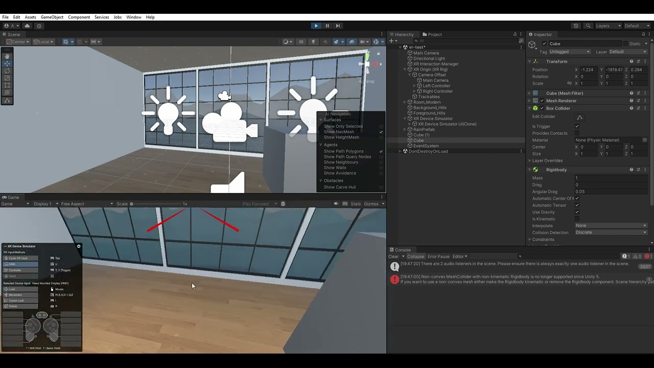 Collision, Rigidbody and Gravity on Unity VR 3D