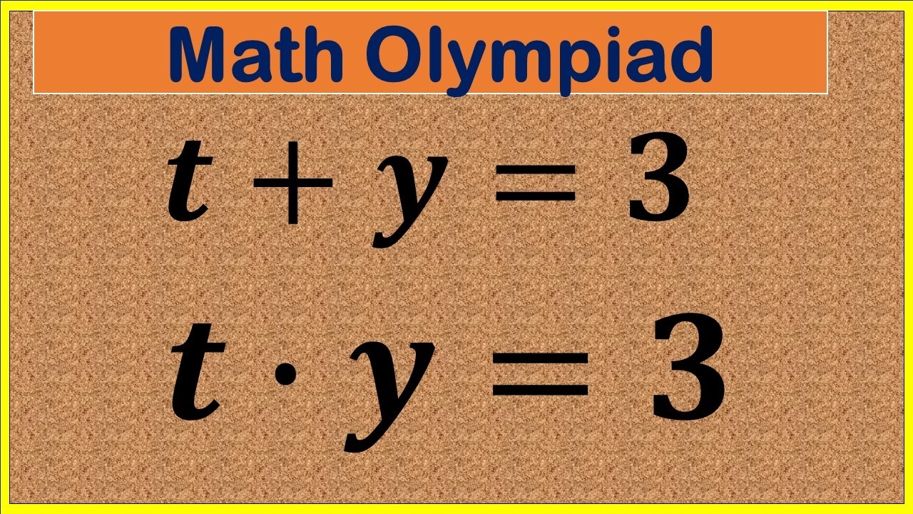 Germany| A Very Nice Math Olympiad Question| Solve for t  and y