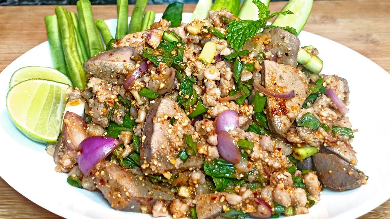 ឡាបថ្លើមជ្រូក អាហារមេផ្ទះវៃឆ្លាតVisay yummy food