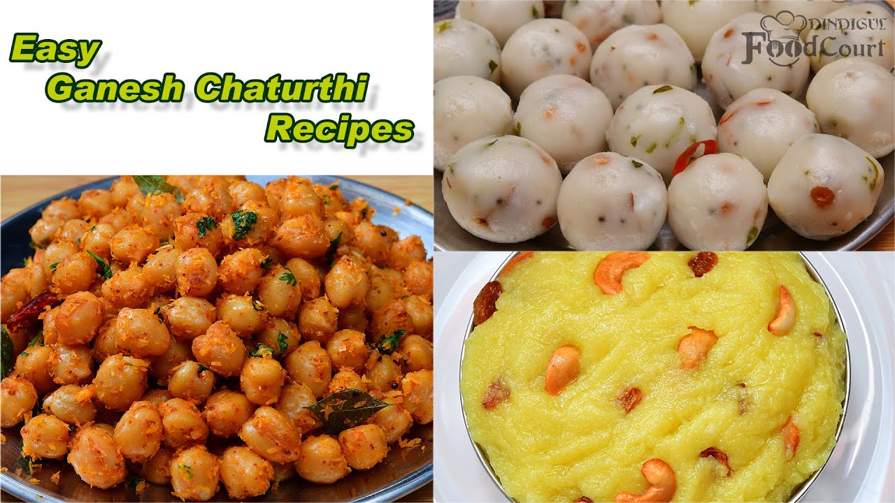 Easy Ganesh Chaturthi Recipes/ Masala Sundal/ Kara Kolukattai/ Aval Kesari