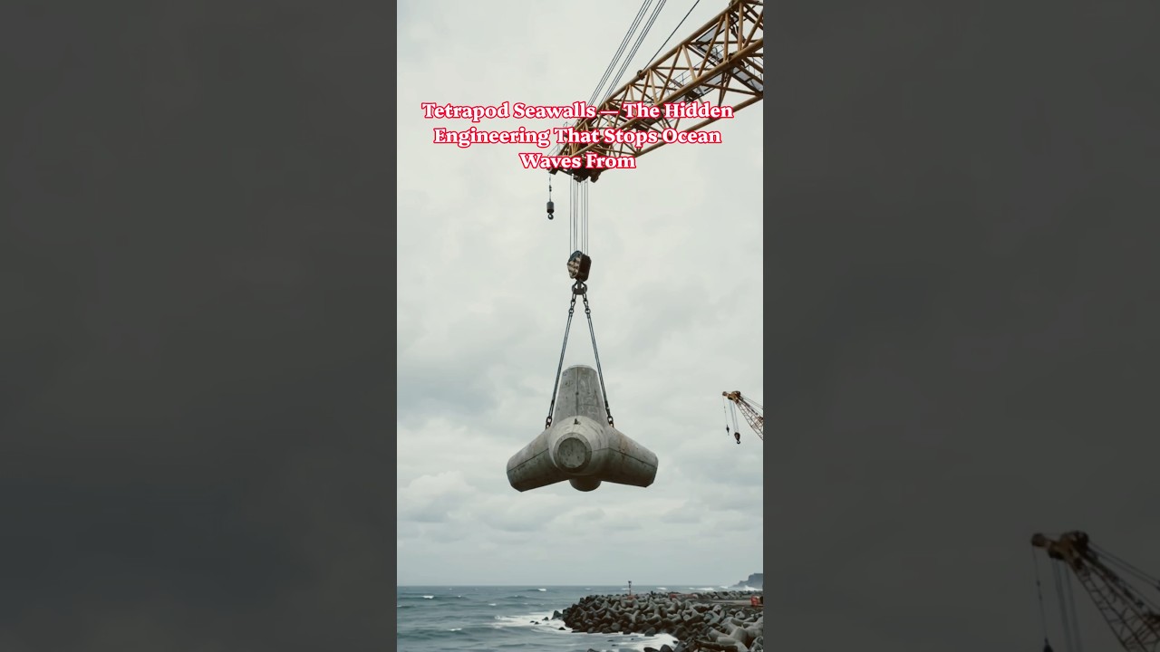 Why Coastal Roads Don't Collapse Into the Ocean: The Tetrapod Seawall Explained #coastalscience