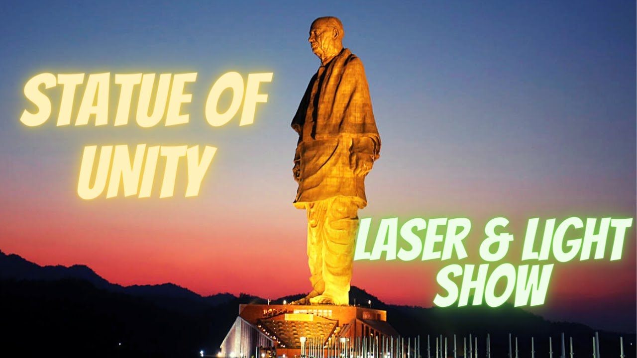 Full Laser Light Show at Statue of Unity | Night Attraction at Statue of Unity | Laser Light Show