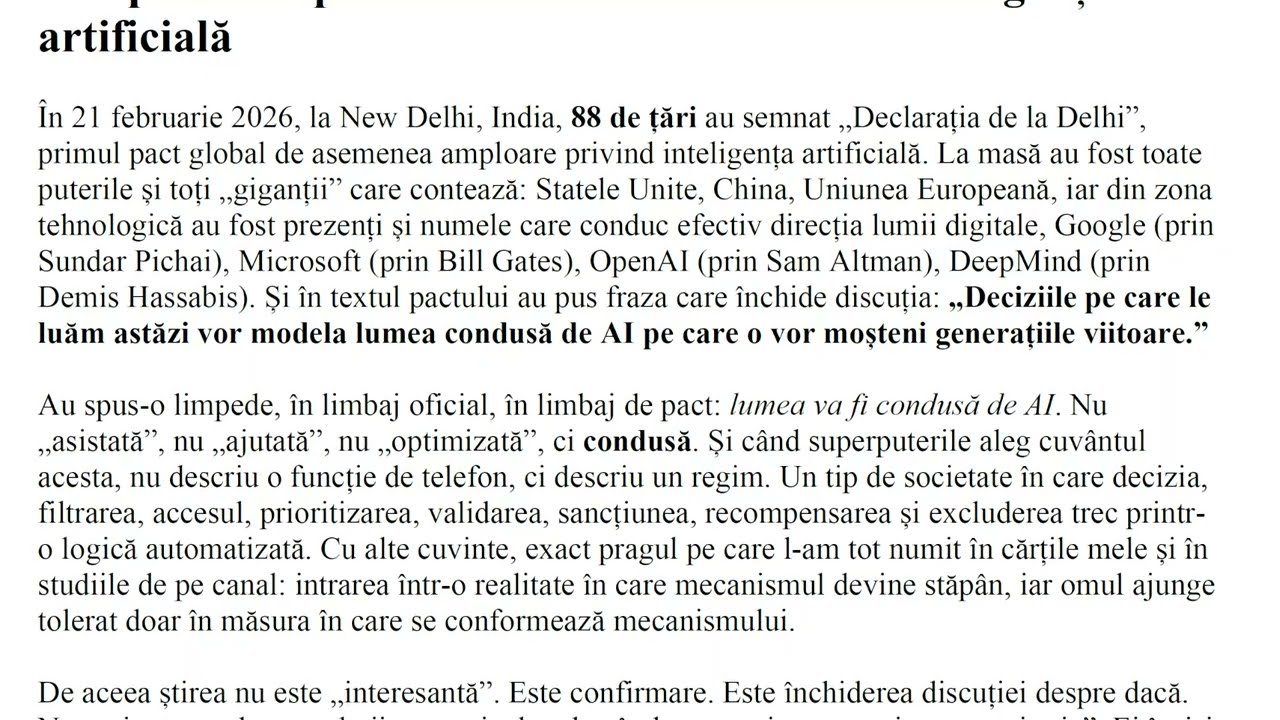 Au semnat PACTUL: lumea va fi condusă de Inteligență Artificială